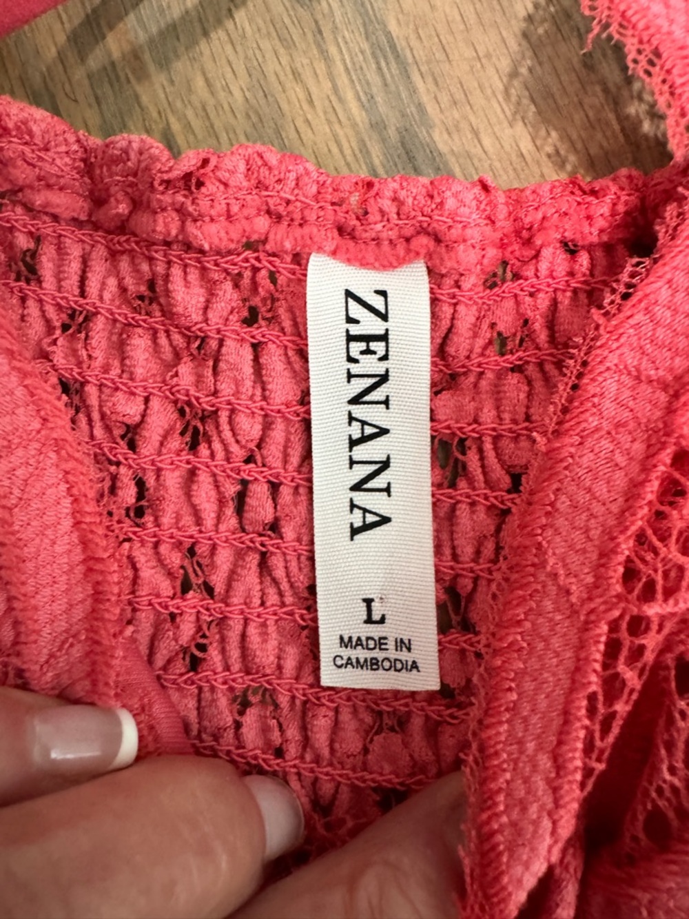 Zenana Dress Womens Size L Coral Fit & Flare Sundress Ruffle Boho Summer - Picture 5 of 6